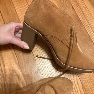 Tan Suede Women's Ankle Boots, Size 8! Worn once